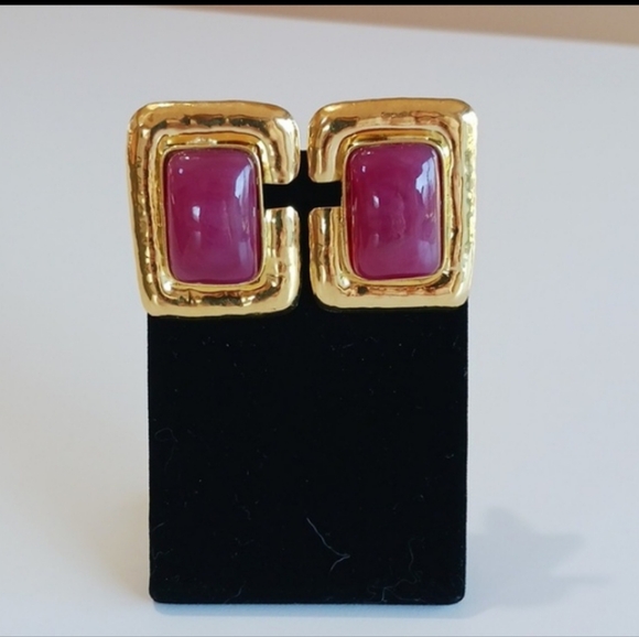 EUC Frances Patiky Stein Gripoix Earrings - Picture 9 of 10